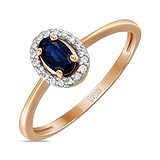 Женское золотое кольцо с бриллиантами и сапфиром, 1540211