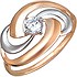 SOKOLOV Женское серебряное кольцо с куб. цирконием в позолоте - фото 1
