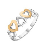 Серебряное кольцо в позолоте, 1617523