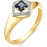 Женское золотое кольцо с бриллиантами и сапфиром, 1621875
