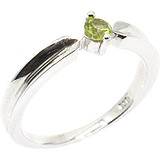 Silver Wings Женское серебряное кольцо с хризолитом, 1634931