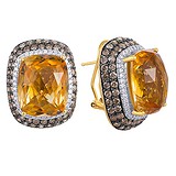 Золоті сережки з діамантами і цитринами, 1642099