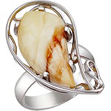 Женское серебряное кольцо с янтарем, 1672563