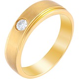 Золотое обручальное кольцо с бриллиантом, 1673075