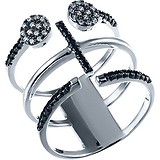 Женское серебряное кольцо с куб. циркониями, 1676147