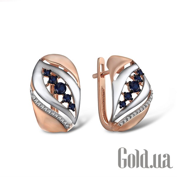 

Серьги Lurie Jewelry, Золотые серьги с бриллиантами и сапфирами