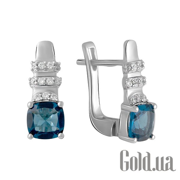 

Серьги Fresh Jewelry, Серебряные серьги с куб. циркониями и топазами