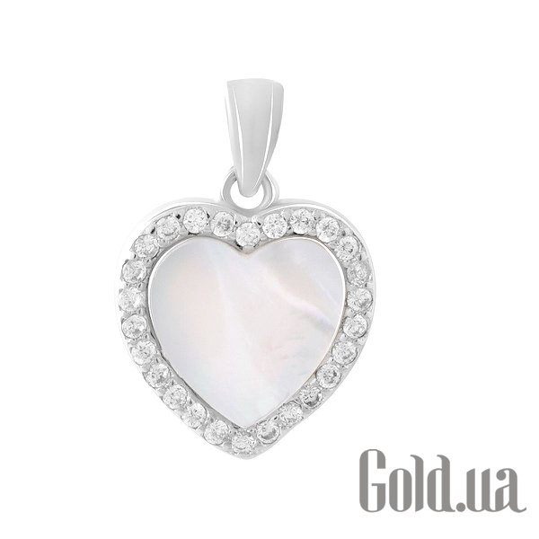 

Кулоны-сердечки Fresh Jewelry, Серебряный кулон с куб. циркониями и перламутром