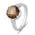 Женское серебряное кольцо с куб. циркониями и синт. аметрином - фото 1
