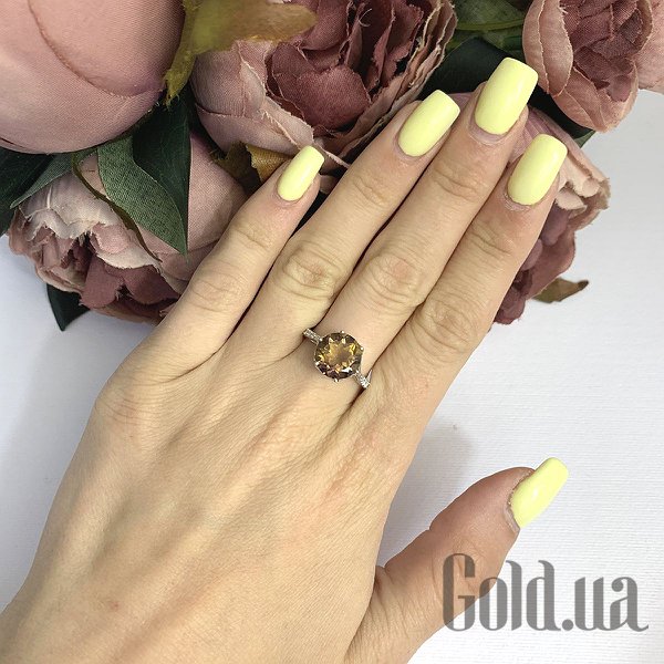 Каблучка Fresh Jewelry Жіноча срібна каблучка з куб. цирконіями і синт. аметрін, 18