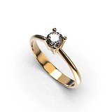 Золотое кольцо с бриллиантом, 1768307