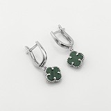 Серебряные серьги с малахитами