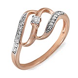 Женское золотое кольцо с бриллиантами, 078707