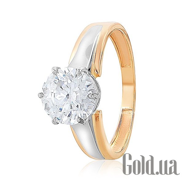 

Кольцо Украина, Золотое кольцо с цирконием Swarovski Zirconia, 17
