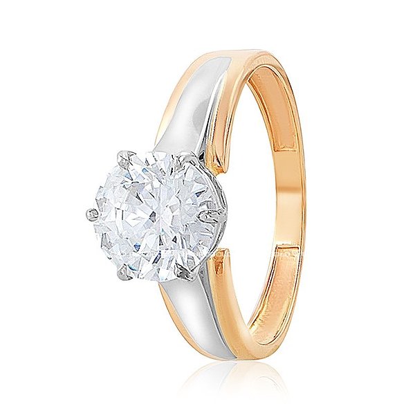 Золотое кольцо с цирконием Swarovski Zirconia