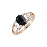 Женское золотое кольцо с сапфиром и бриллиантами, 1542516