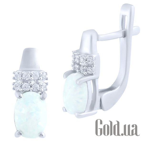

Серьги Fresh Jewelry, Серебряные серьги с опалами и куб. циркониями