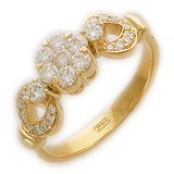 Золотое кольцо с бриллиантами, 1629044
