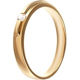 Золотое обручальное кольцо с бриллиантом, 1673076