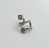 Серебряная одиночная каффа с куб. циркониями, 1788276