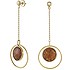 Nina Ricci Золоті сережки з вигравіруваним бурштином - фото 1