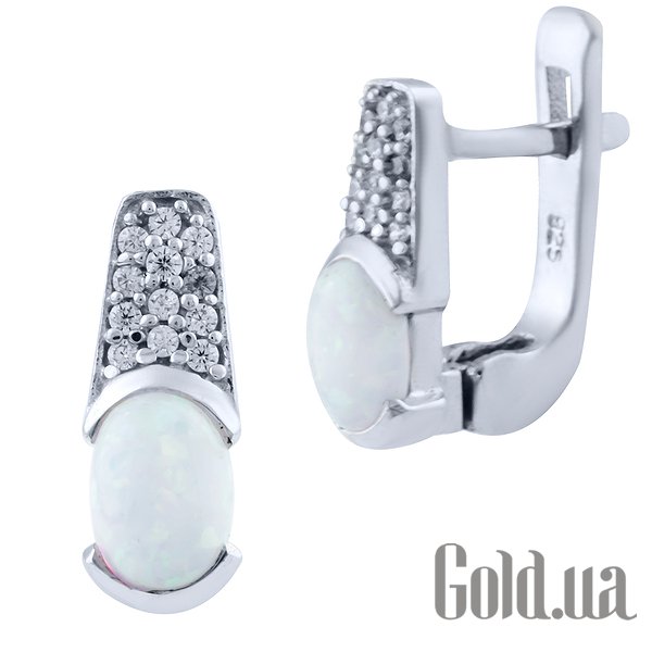 

Серьги Fresh Jewelry, Серебряные серьги с опалами и куб. циркониями