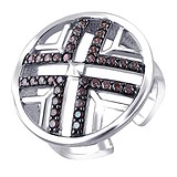 Женское серебряное кольцо с куб. циркониями, 1623413