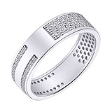 Серебряное обручальное кольцо с куб. циркониями (КК2Ф/2049), фотографии