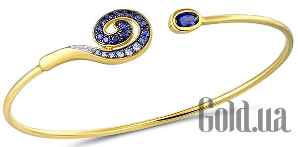 

Браслет Lurie Jewelry, Женский золотой браслет с синт. сапфирами