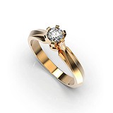 Золотое кольцо с бриллиантом, 1768309