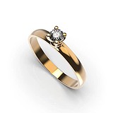 Золотое кольцо с бриллиантом, 1775989