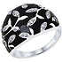 SOKOLOV Женское серебряное кольцо с куб. циркониями и эмалью - фото 1
