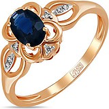 Женское золотое кольцо с бриллиантами и сапфиром, 1652854