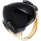 Женское золотое кольцо с бриллиантами и ониксом, 1654902
