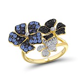 Женское золотое кольцо с бриллиантами и сапфирами, 1692790