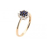 Женское золотое кольцо с сапфирами и бриллиантами, 1699702