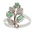 Женское серебряное кольцо с бриллиантами и изумрудами - фото 1