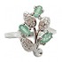 Женское серебряное кольцо с бриллиантами и изумрудами - фото 2