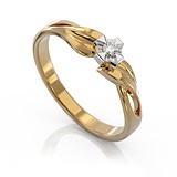 Золотое кольцо с бриллиантом, 1722998