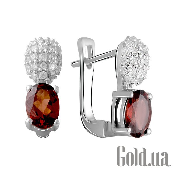 

Серьги Fresh Jewelry, Серебряные серьги с куб. циркониями и гранатами