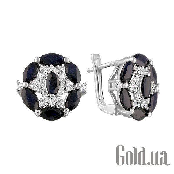 

Серьги Fresh Jewelry, Серебряные серьги с куб. циркониями и сапфирами
