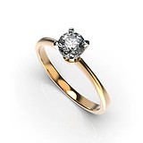 Золотое кольцо с бриллиантом, 1768310