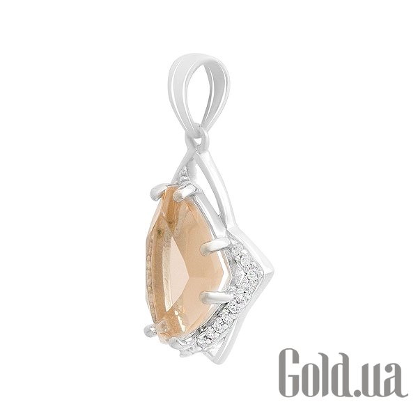 Жіночі кулони Fresh Jewelry Срібний кулон з куб. цирконіями та синт. морганітом