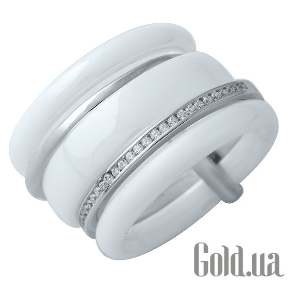 

Женские кольца Fresh Jewelry, Женское серебряное кольцо с керамикой и куб. циркониями, 18