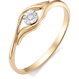 Женское золотое кольцо с бриллиантом, 1555831