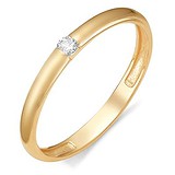 Золотое обручальное кольцо с бриллиантом, 1605751