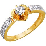 Золотое кольцо с куб. циркониями, 1615223