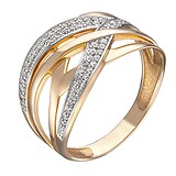 Женское золотое кольцо с куб. циркониями, 1631095