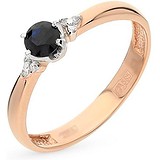 Женское золотое кольцо с бриллиантами и сапфиром, 1639799