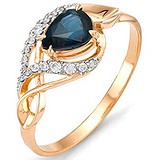 Женское золотое кольцо с бриллиантами и сапфиром, 1644919